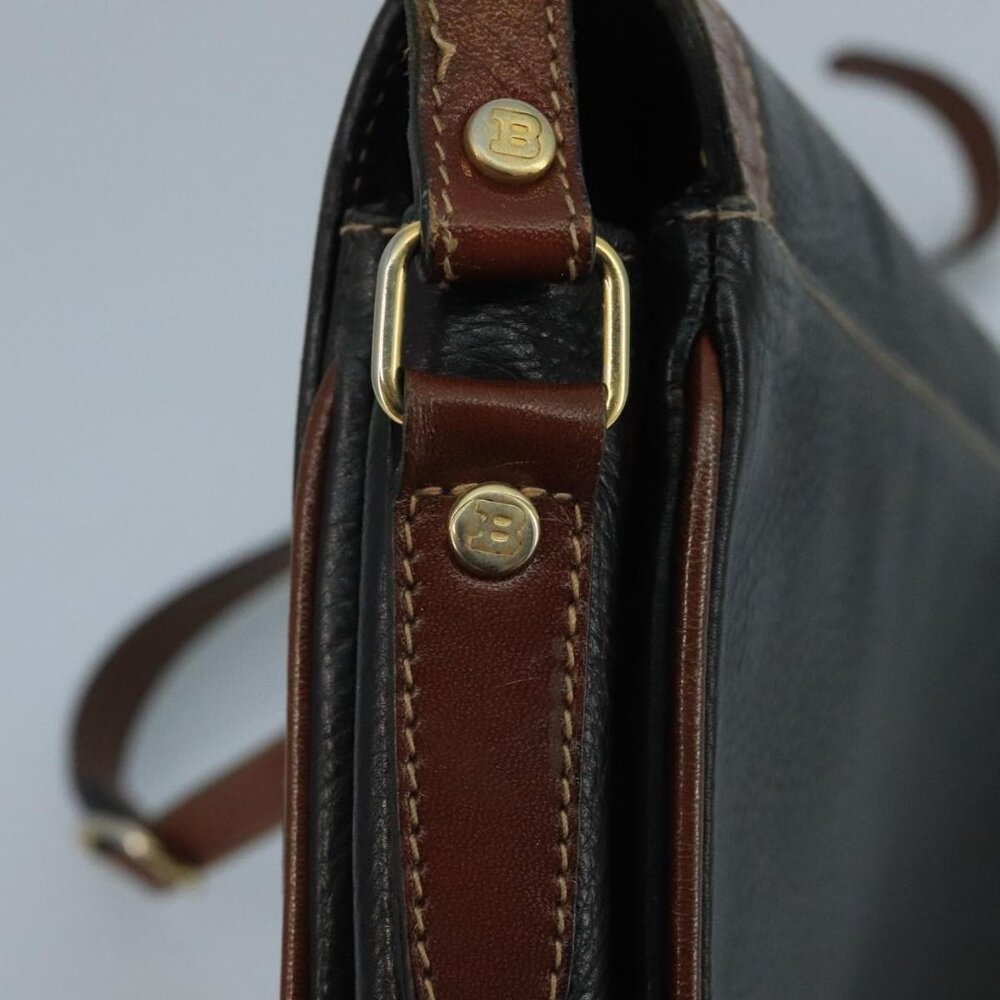 Authentic BALLY Shoulder Bag Leather Black - Picture 2 of 16